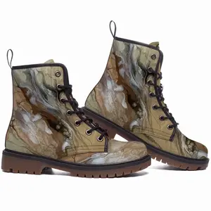 Men Champagne Chiffon Leather Work Boots