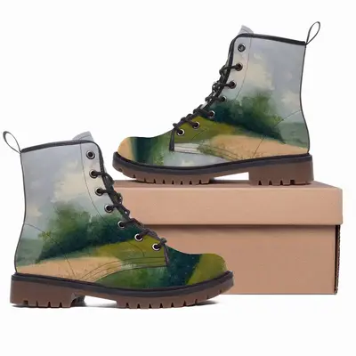 Men Countryside Impressionist Landscape No 2 Leather Work Boots