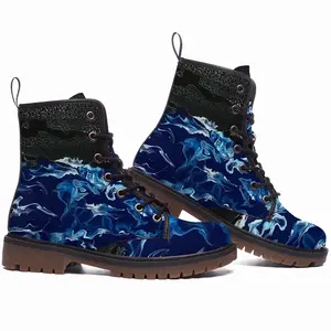 Men The Moon Leather Work Boots