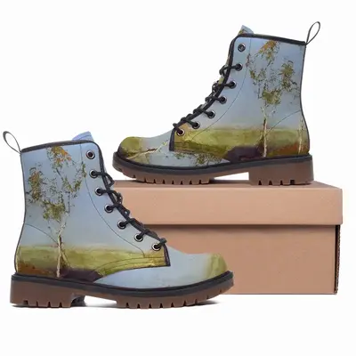 Men White Gum Trees Leather Work Boots