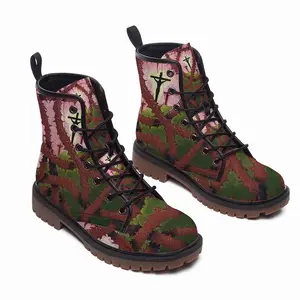 Men Calvary Through Thorns Leather Work Boots