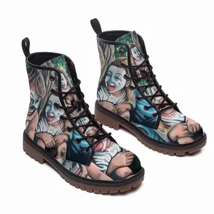 Men Clowns Leather Work Boots