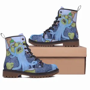 Men Baby Blue Beard Wizard Leather Work Boots