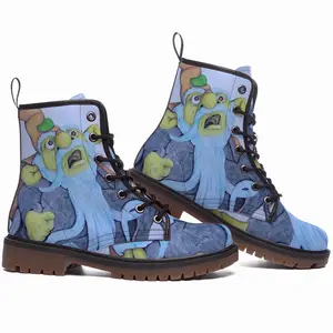 Men Baby Blue Beard Wizard Leather Work Boots