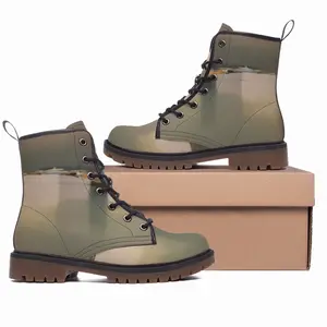 Men Lagoon With 2Boats In Grey And Green Leather Work Boots