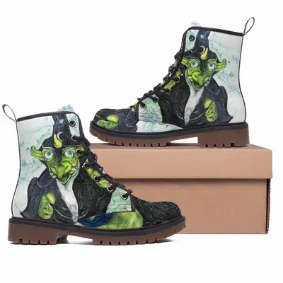 Men Lizard Wizard Leather Work Boots