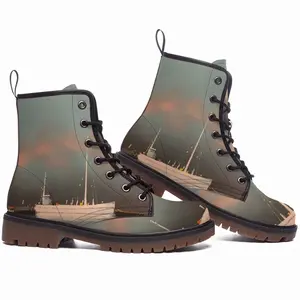 Men Sailboats S Leather Work Boots