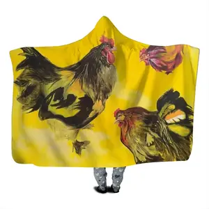 Rooster And Chickens Kids Hat Blanket