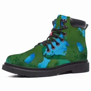 Men Green Figures Mysteries Mid Top Boots