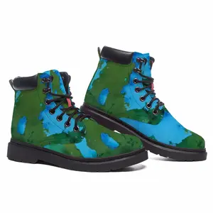 Men Green Figures Mysteries Mid Top Boots