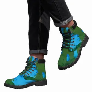 Men Green Figures Mysteries Mid Top Boots