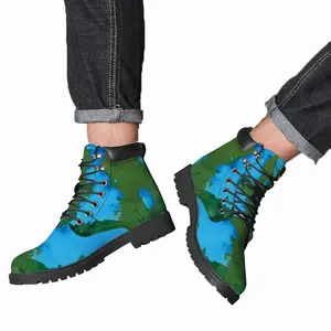 Men Green Figures Mysteries Mid Top Boots