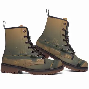 Men Sailboats A Leather Work Boots