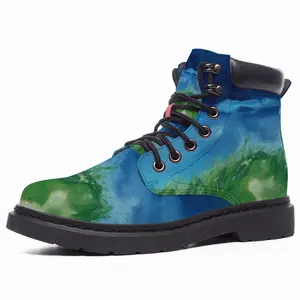 Men Waves Of Grass Left Panel Mid Top Boots