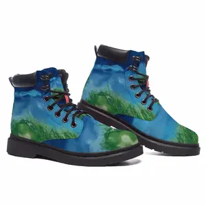 Men Waves Of Grass Left Panel Mid Top Boots