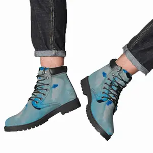 Men Black Silverturquoise Animal Spirit Mid Top Boots