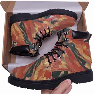 Men Metallic Horse Mid Top Boots