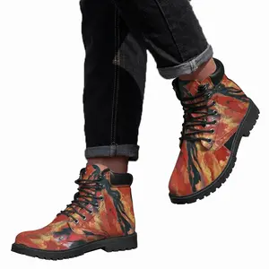 Men Metallic Horse Mid Top Boots