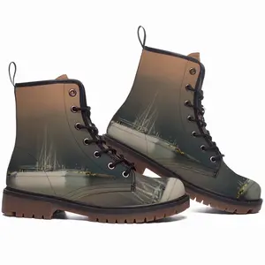 Men The Sailboats Leather Work Boots