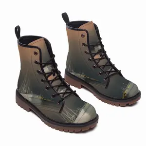 Men The Sailboats Leather Work Boots