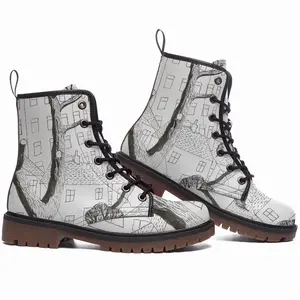 Men Trees Leather Work Boots