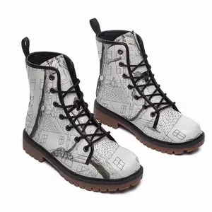 Men Trees Leather Work Boots