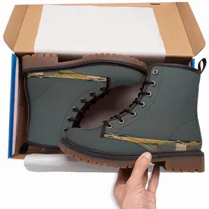 Men Lagoon With Three Boats Leather Work Boots