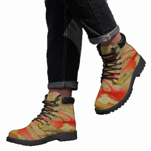 Men Skeleton Fish Mid Top Boots