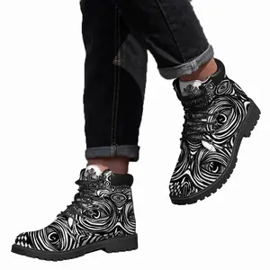 Men Owl Spirit Animal Mid Top Boots