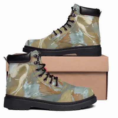 Men Bird Sea-Horse Mid Top Boots