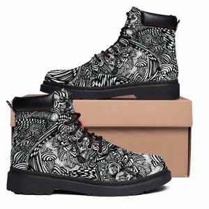 Men Liquid Skull Mid Top Boots