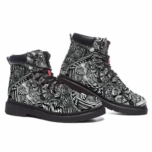 Men Liquid Skull Mid Top Boots