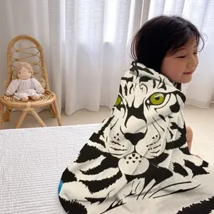 Albino - White Tiger Animals Interior Decor Gift Kids Hat Blanket