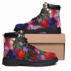 Men Cat And Vase Mid Top Boots