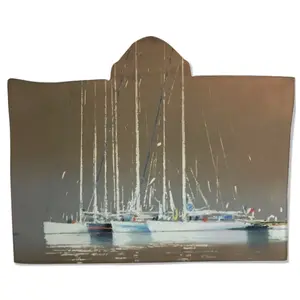 Sailboats In Ocre Kids Hat Blanket