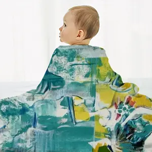 Green Point Baby Flannel Blanket (Vertical)