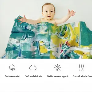 Green Point Baby Flannel Blanket (Vertical)