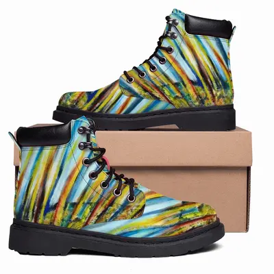 Men Colour Of Flames Mid Top Boots