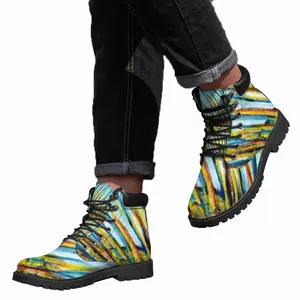 Men Colour Of Flames Mid Top Boots