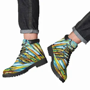 Men Colour Of Flames Mid Top Boots