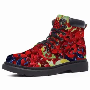 Men French Poppies Mid Top Boots