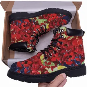 Men French Poppies Mid Top Boots