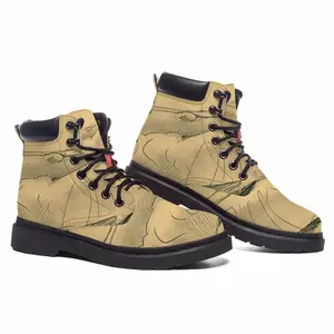 Men Half Nude Couching Mid Top Boots