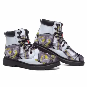 Men Cat Or Cat At Night Mid Top Boots