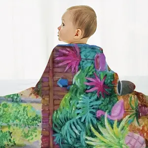 Backyard Garden Ii Baby Flannel Blanket (Vertical)