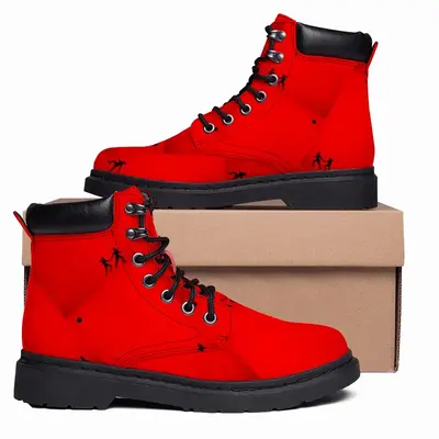 Men Deep Red (Decomposition) Mid Top Boots