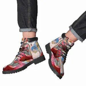 Men Fatal Woman Ink Drawing Mid Top Boots