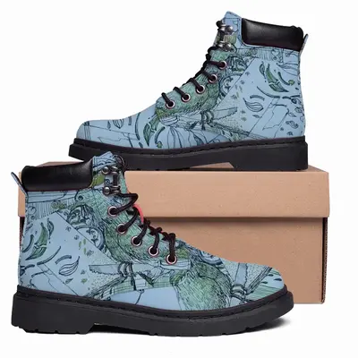 Men Cock And Lilies Of The Valley Mid Top Boots