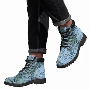 Men Cock And Lilies Of The Valley Mid Top Boots