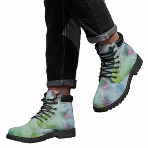 Men Love Violet Colors Mid Top Boots